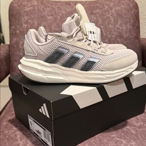 Adidas Light Beige and Dark Gray Sneakers